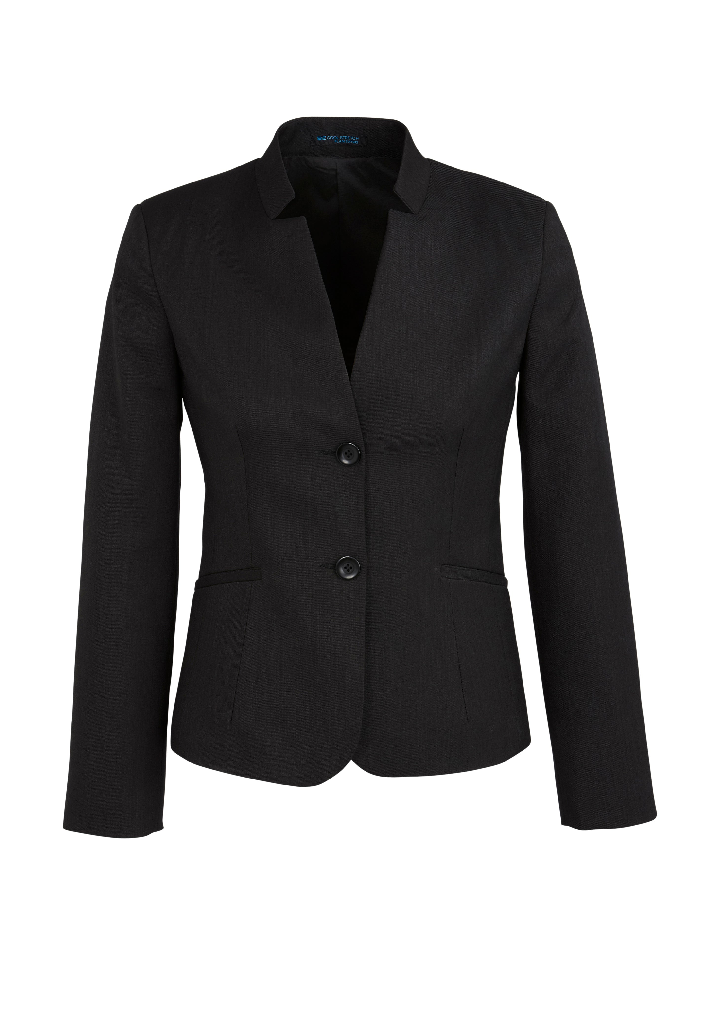BIZ CORPORATES Womens Cool Stretch Short Jacket with Reverse Lapel 60113