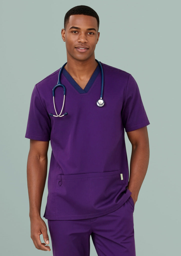 BIZ CARE Mens Riley Stretch Scrub Top CST043MS
