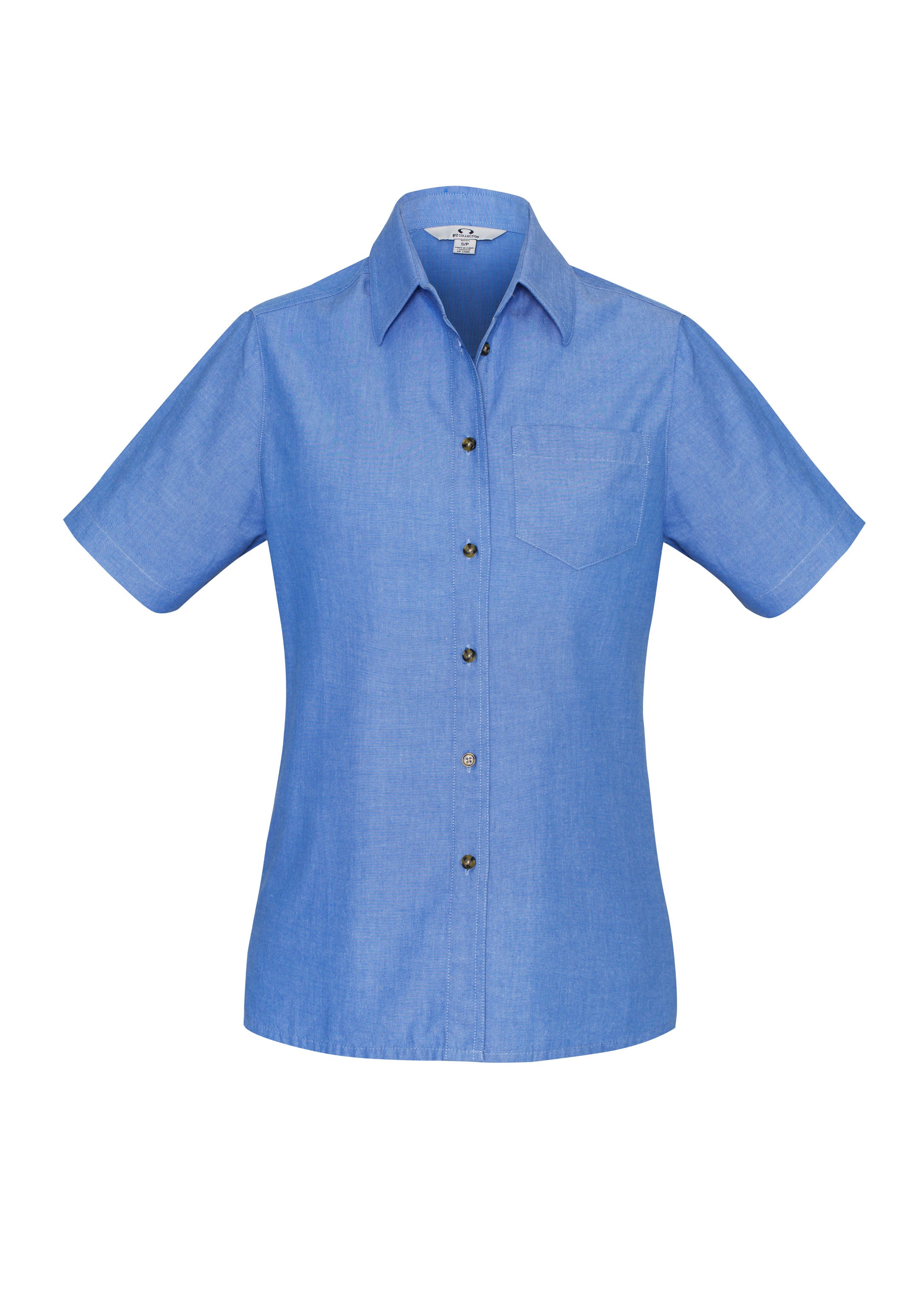 BIZ COLLECTION Womens Chambray Short Sleeve Shirt LB6200
