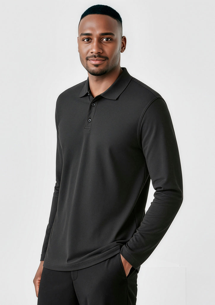 BIZ COLLECTION Mens Crew Long Sleeve Polo P400ML