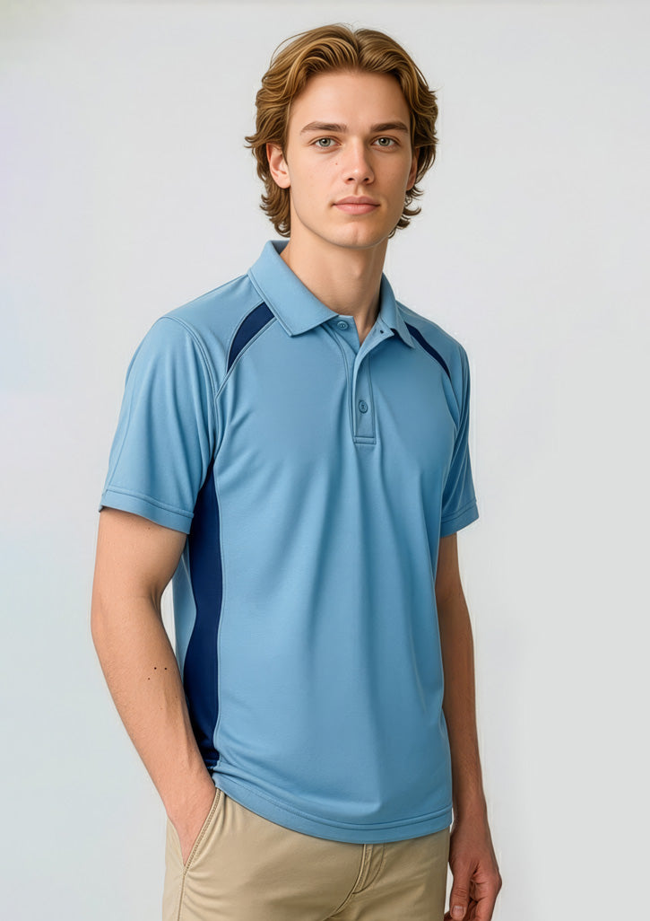 BIZ COLLECTION Mens Splice Short Sleeve Polo P7700