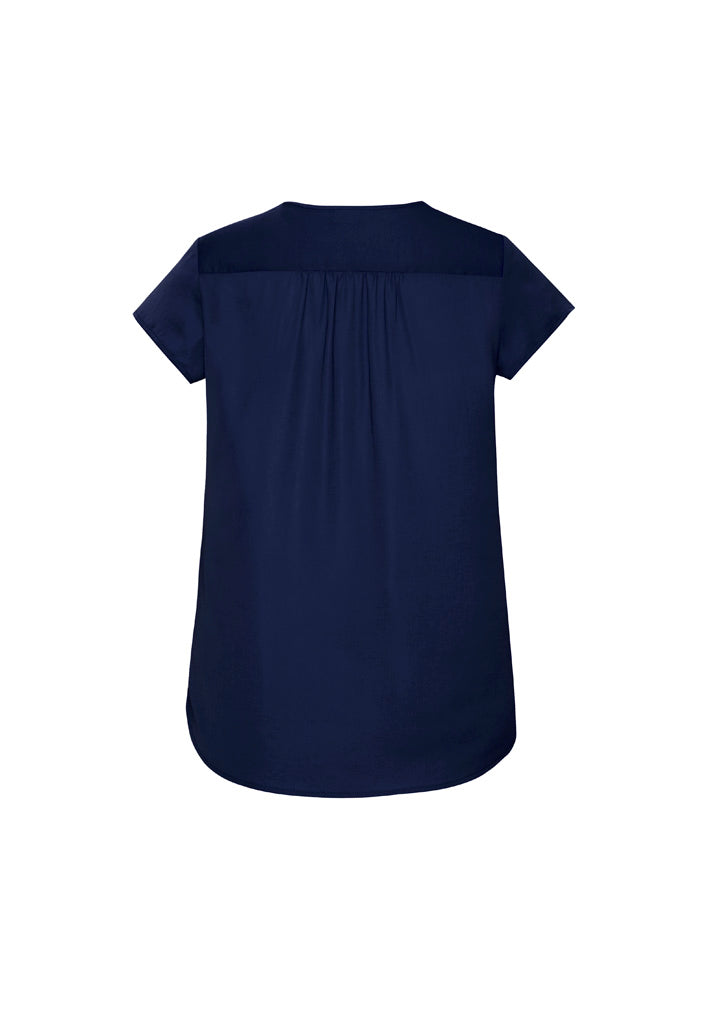 BIZ CORPORATES Womens Kayla V-Neck Pleat Blouse RB967LS