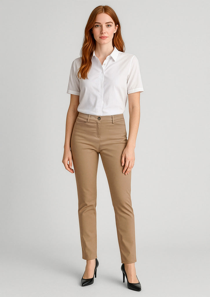 BIZ CORPORATES Womens Slim Leg Stretch Chino Pant RGP263L