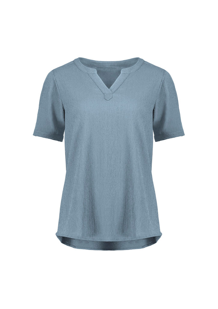 BIZ CORPORATES Womens Ruche Short Sleeve Blouse RU568LS
