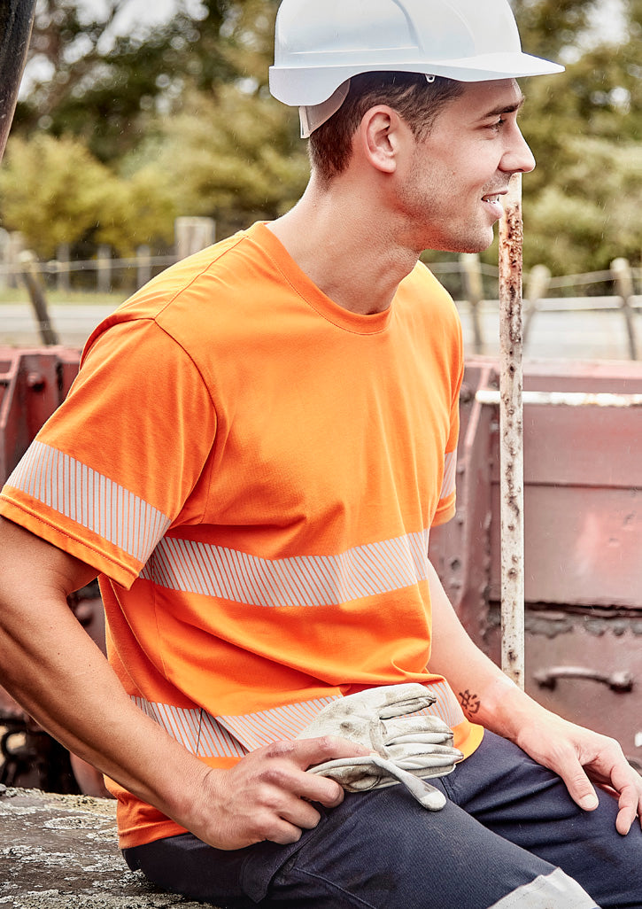 SYZMIK Mens Hi Vis Segmented Tape Cotton Tee ZH510