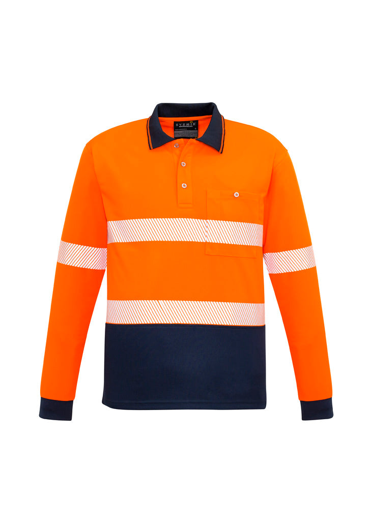 SYZMIK Unisex Hi Vis Segmented Tape Long Sleeve Polo ZH530