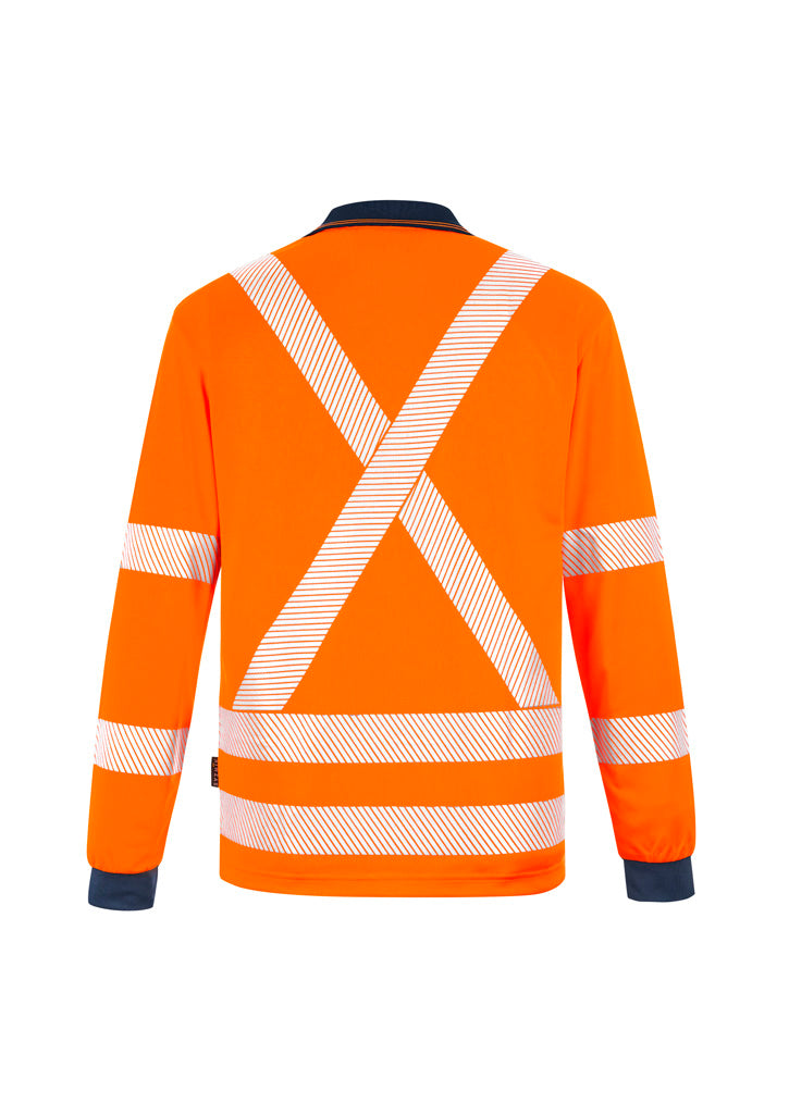 SYZMIK Unisex Hi Vis X Back NSW Rail Long Sleeve Polo ZH690