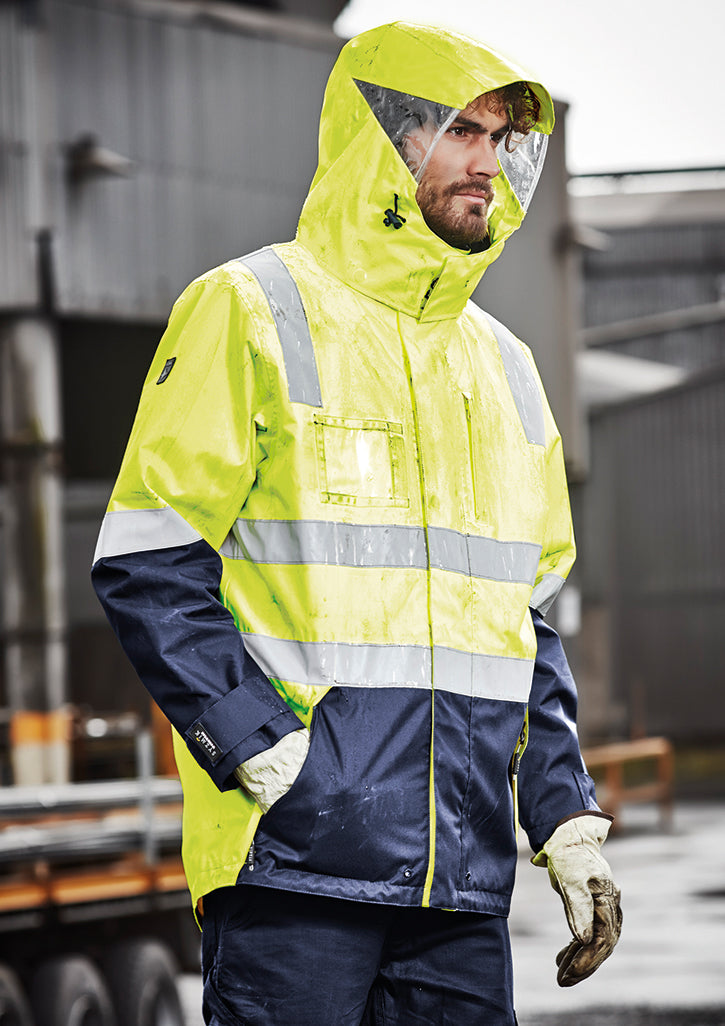 SYZMIK Mens Hi Vis 4 In 1 Waterproof Jacket ZJ532