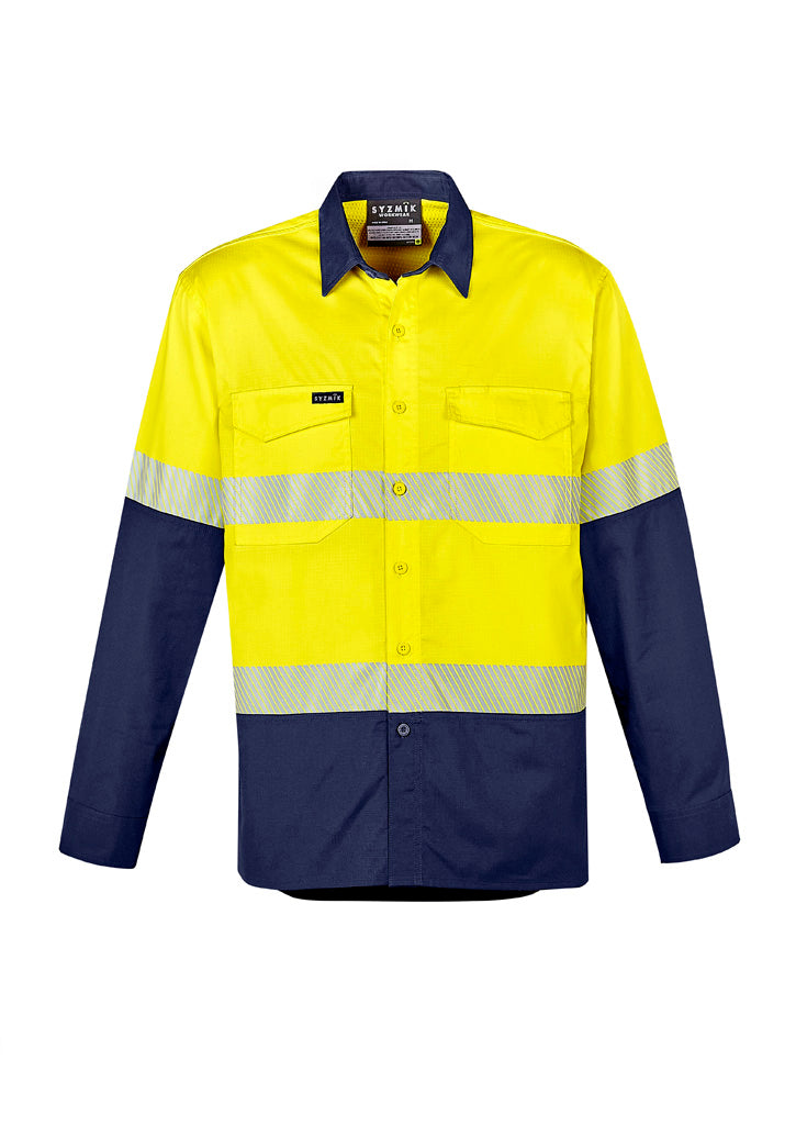 SYZMIK Mens Rugged Cooling Hi Vis Segmented Tape Long Sleeve Shirt ZW229