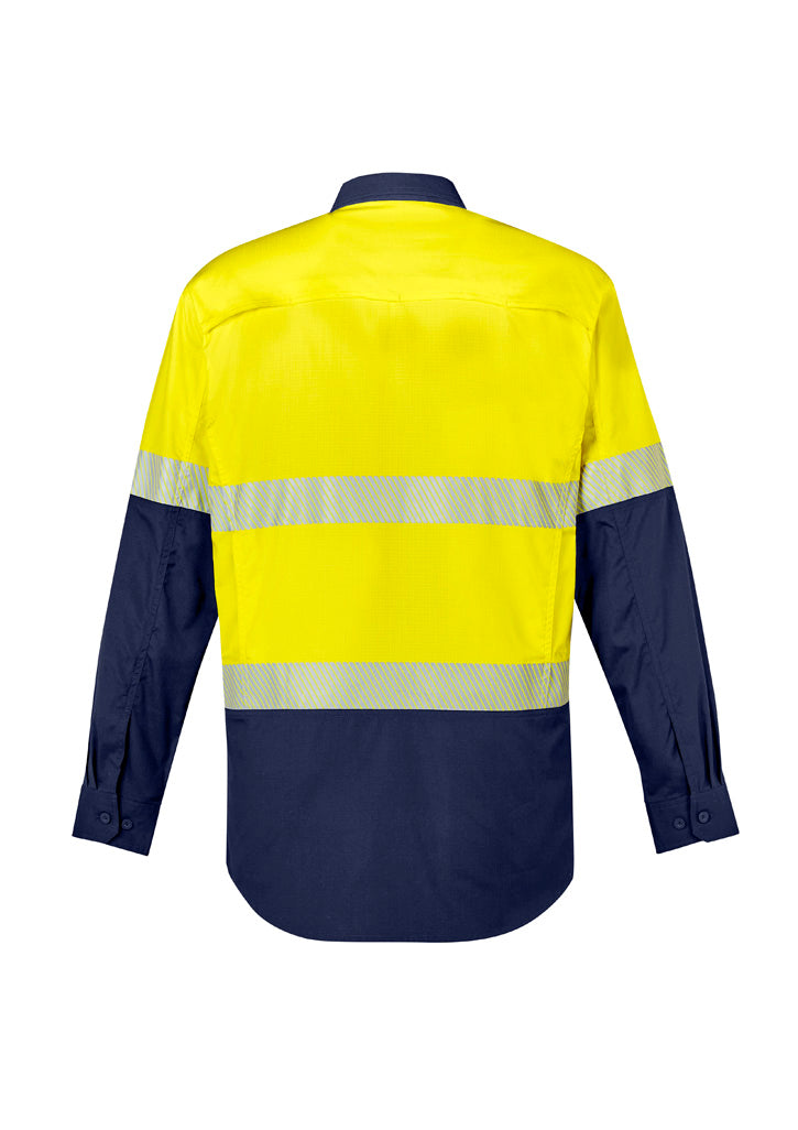 SYZMIK Mens Rugged Cooling Hi Vis Segmented Tape Long Sleeve Shirt ZW229