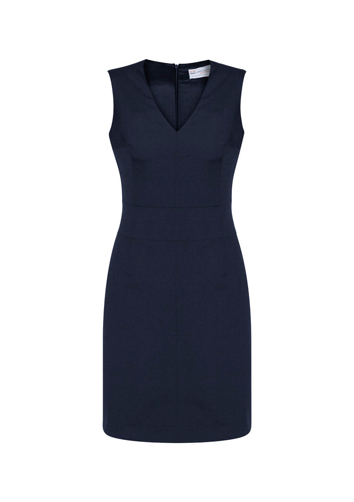 BIZ CORPORATES Womens Comfort Wool Stretch Sleeveless V-Neck Dress 34021