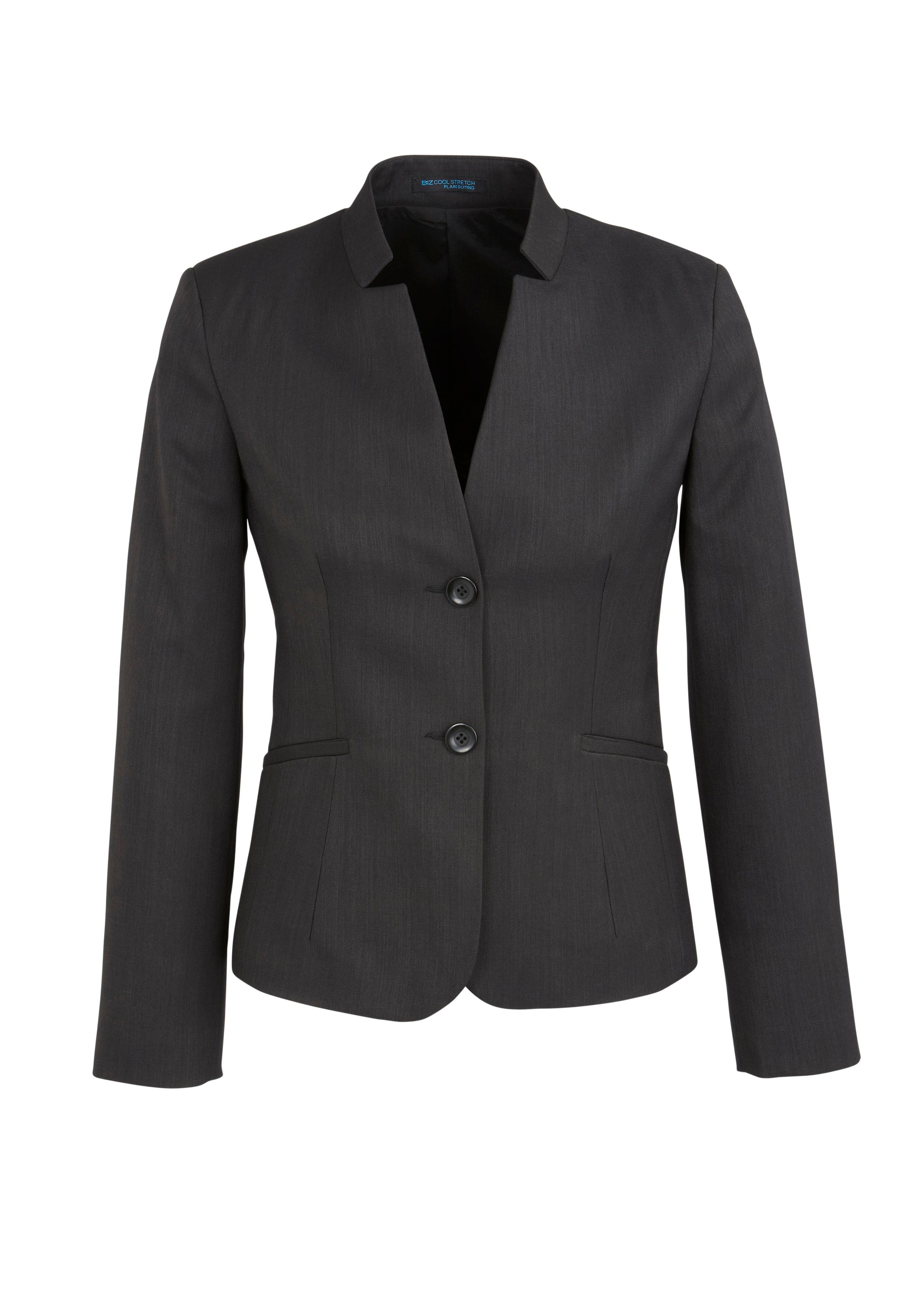 BIZ CORPORATES Womens Cool Stretch Short Jacket with Reverse Lapel 60113