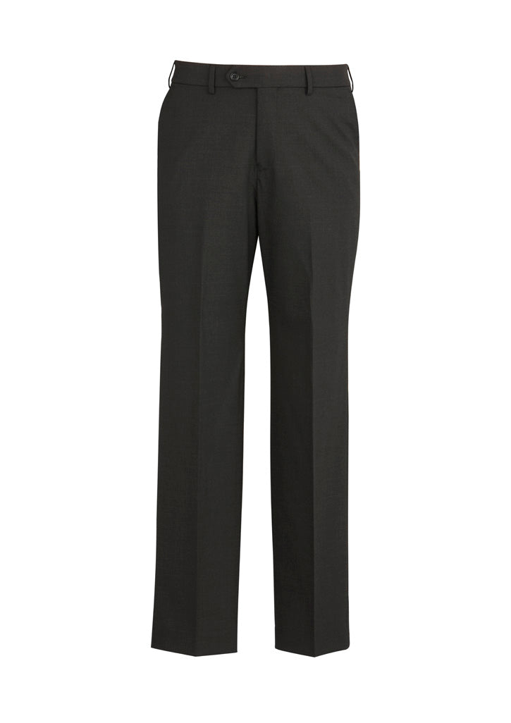 BIZ CORPORATES Mens Comfort Wool Stretch Flat Front Pant 74012