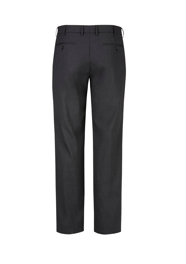 BIZ CORPORATES Mens Comfort Wool Stretch Flat Front Pant 74012