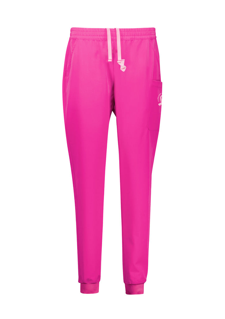 BIZ CARE Womens Pink Jogger Scrub Pant CSP241LL