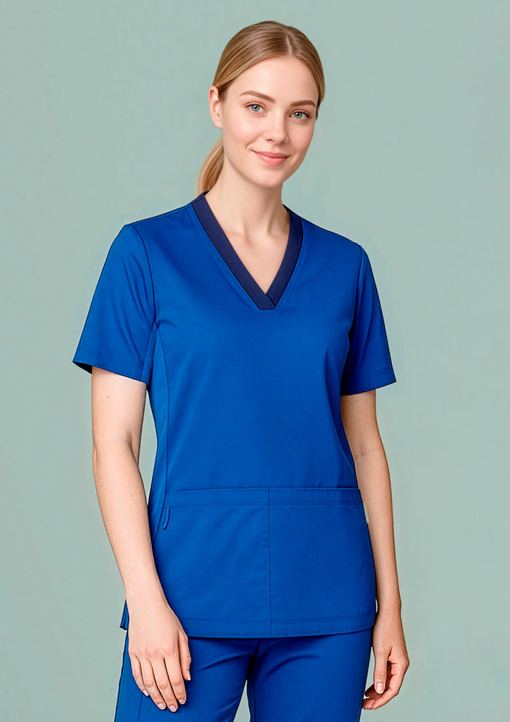 BIZ CARE Womens Riley Stretch Scrub Top CST043LS
