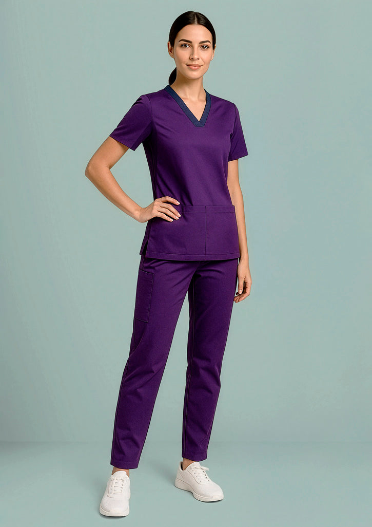 BIZ CARE Womens Riley Stretch Scrub Top CST043LS