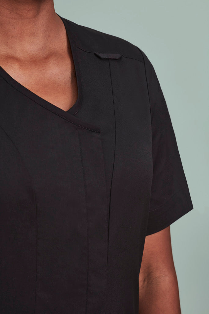 BIZ CARE Womens Parks Zip Front Crossover Scrub Top CST240LS