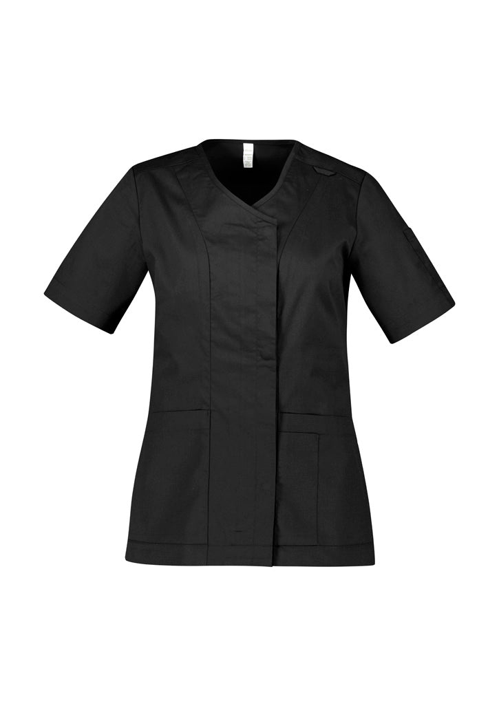BIZ CARE Womens Parks Zip Front Crossover Scrub Top CST240LS