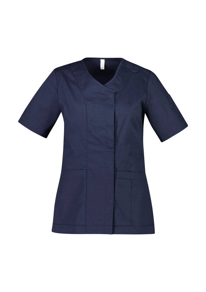 BIZ CARE Womens Parks Zip Front Crossover Scrub Top CST240LS
