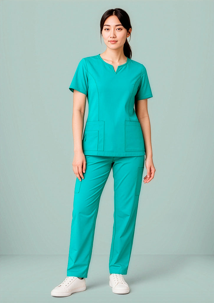 BIZ CARE Womens Avery Round Neck Scrub Top CST942LS