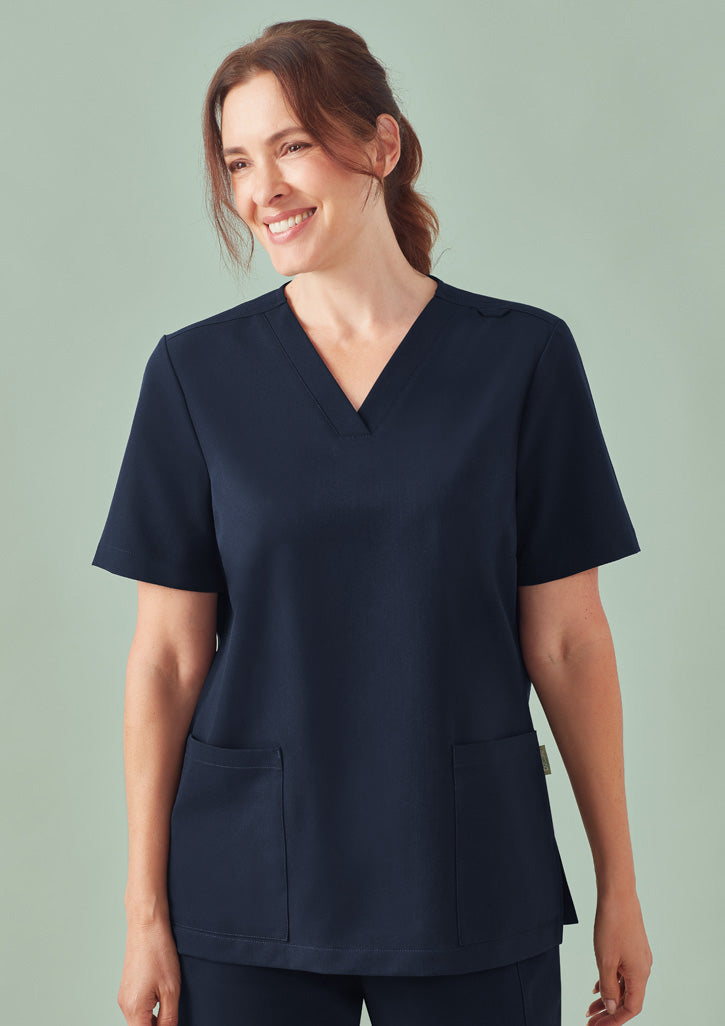 BIZ CARE Womens Pulse V-Neck Scrub Top CU543LS