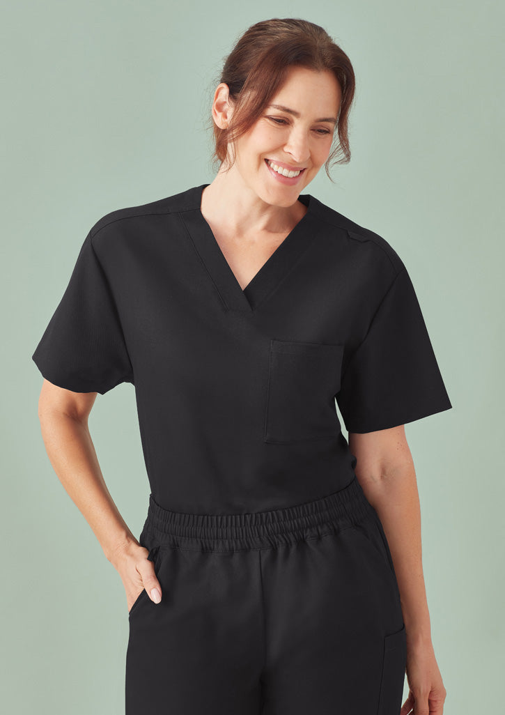 BIZ CARE Unisex Pulse V-Neck Scrub Top CU544US