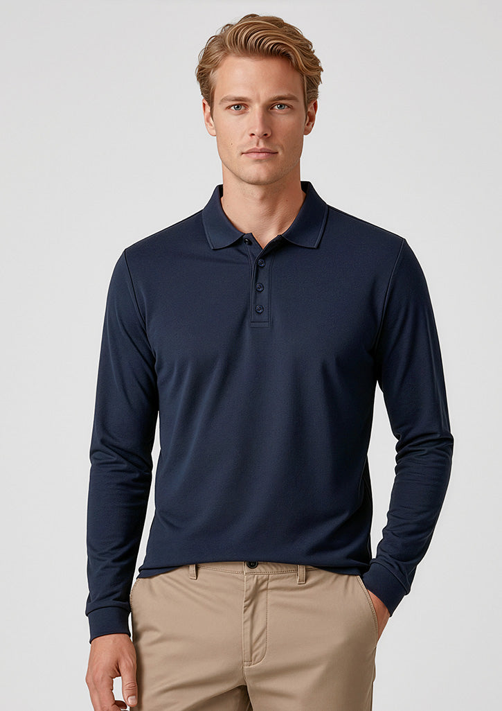 BIZ COLLECTION Mens Action Long Sleeve Polo P206ML