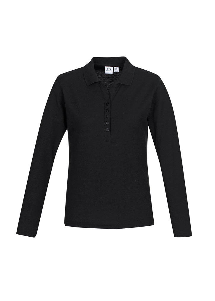 BIZ COLLECTION Womens Crew Long Sleeve Polo P400LL