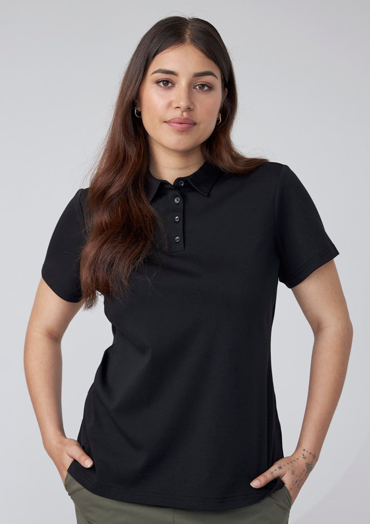 BIZ COLLECTION Womens Lotus Short Sleeve Polo P515LS