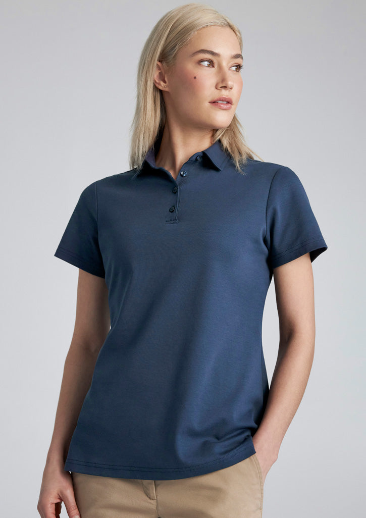 BIZ COLLECTION Womens Lotus Short Sleeve Polo P515LS