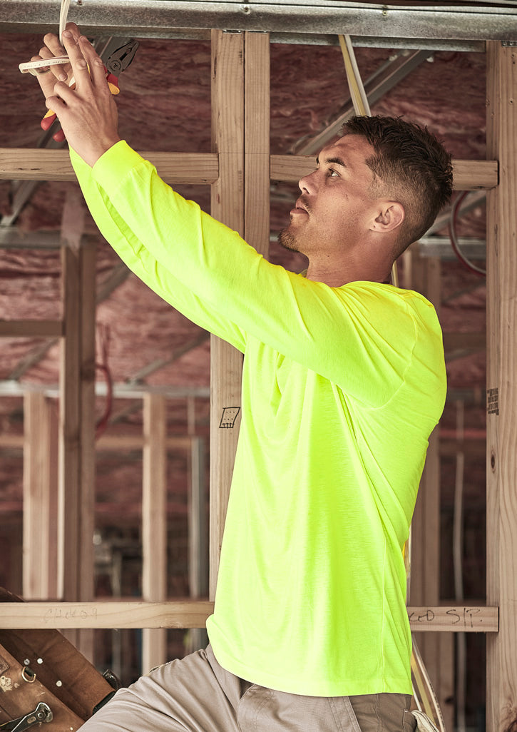 SYZMIK Mens Hi Vis Long Sleeve Tee ZH390