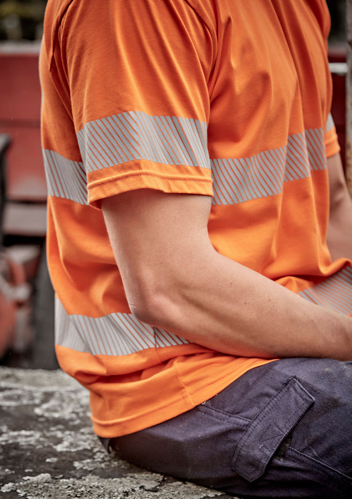 SYZMIK Mens Hi Vis Segmented Tape Cotton Tee ZH510