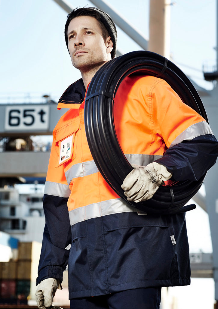 SYZMIK Mens Hi Vis Ultralite Waterproof Jacket ZJ357