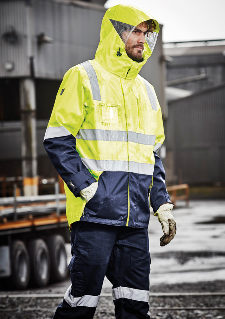 SYZMIK Mens Hi Vis 4 In 1 Waterproof Jacket ZJ532