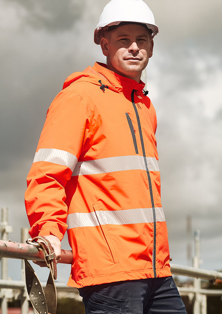 SYZMIK Unisex Super Light Segmented Tape Packable Rain Jacket ZJ560