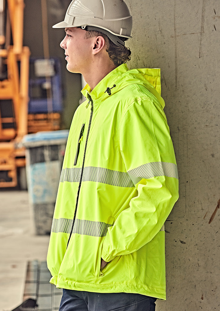 SYZMIK Unisex Super Light Segmented Tape Packable Rain Jacket ZJ560