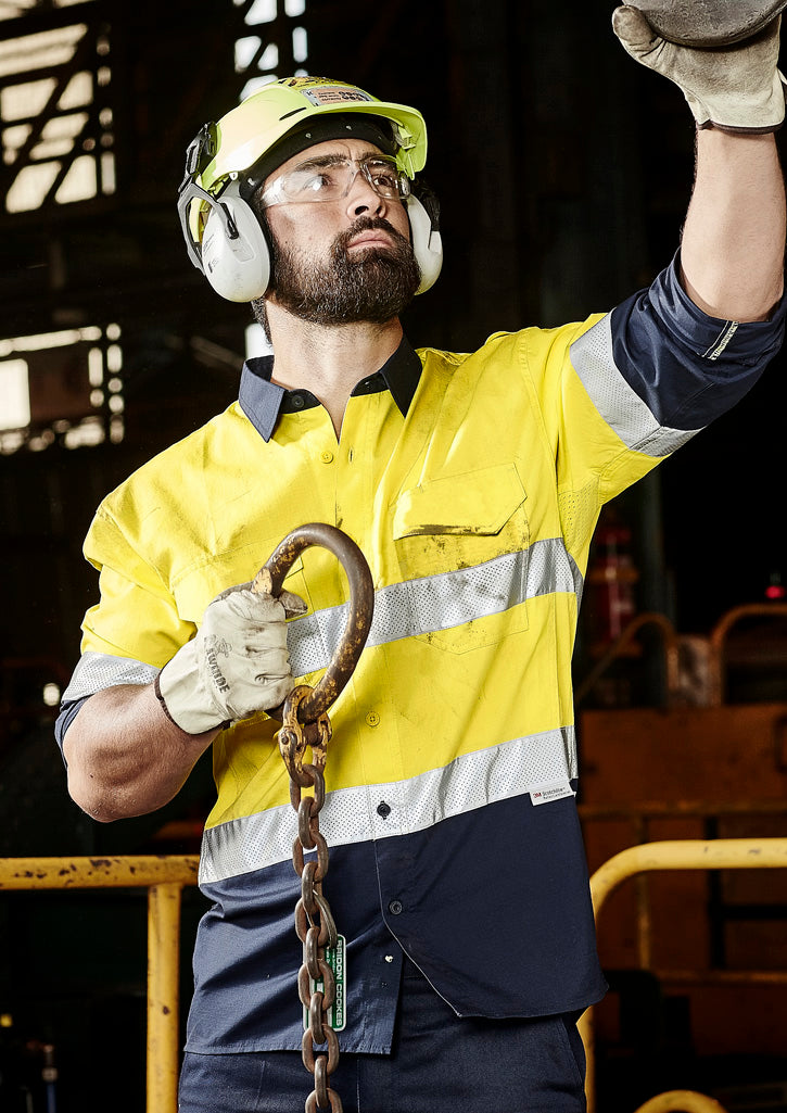 SYZMIK Mens Rugged Cooling Hi Vis Taped Long Sleeve Shirt ZW129