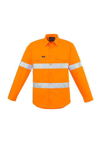 SYZMIK Mens Hi Vis Hoop Taped Long Sleeve Shirt ZW640