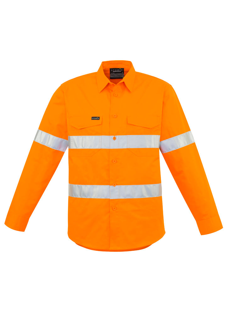 SYZMIK Mens Hi Vis Hoop Taped Long Sleeve Shirt ZW640